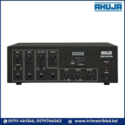 Ahuja SSB-80DFM 80 Watts PA Mixer Amplifier With with Bluetooth, USB &FM