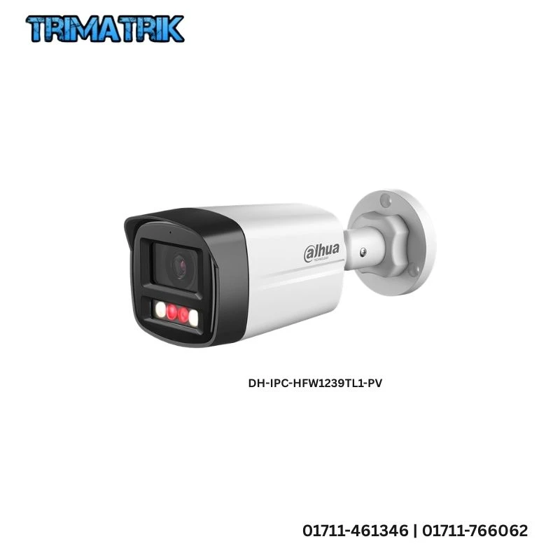 Dahua DH-IPC-HFW1239TL1-PV 2MP Full-Color Smart Dual-Light Bullet IP Camera with Mic & Speaker Price in Bangladesh