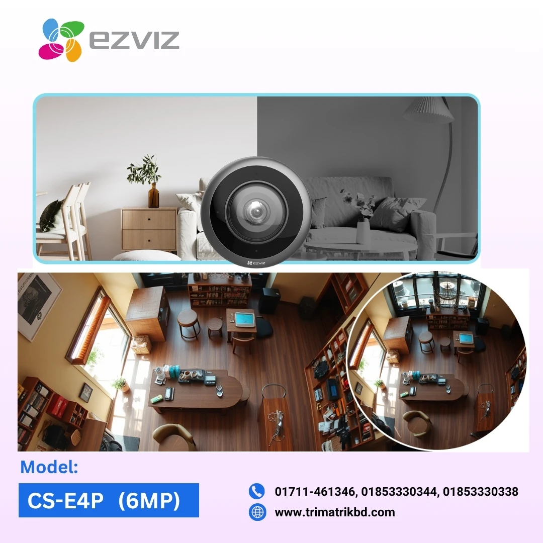 EZVIZ CS-E4P 6MP Smart Wi-Fi 360° Fisheye Camera | Full Room Coverage in One View