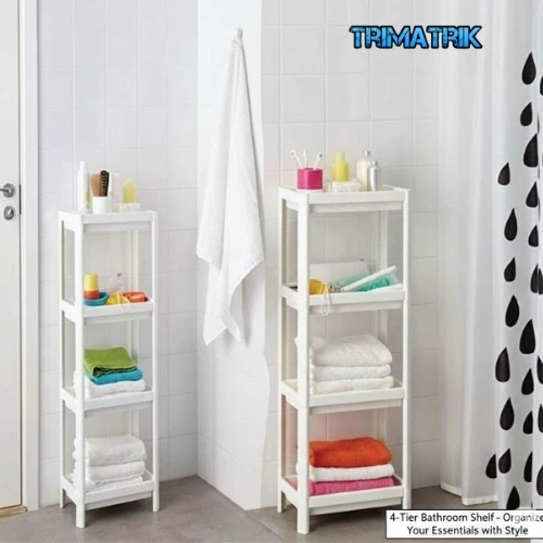 4 Tiers Rectangular Storage Rack Durable & Space-Saving Organizer