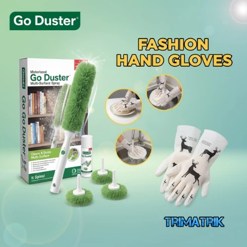 Go Duster + 2pcs Hand Glove Package – Easy, Fast & Dust-Free Cleaning Combo