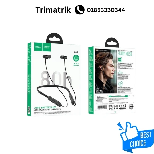 Hoco ES70 Top 1 Bluetooth Wireless Neckband Earphone