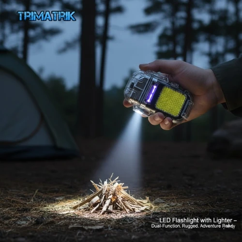 Led flashlight with lighter Premium