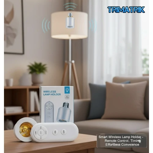 Smart AC220V Wireless Lamp Holder – Remote Control LED Light Base with Timer Function