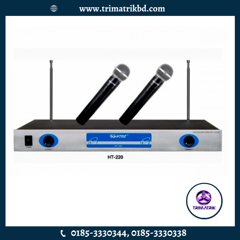 HTDZ HT-220 Dual VHF Wireless Microphone Set