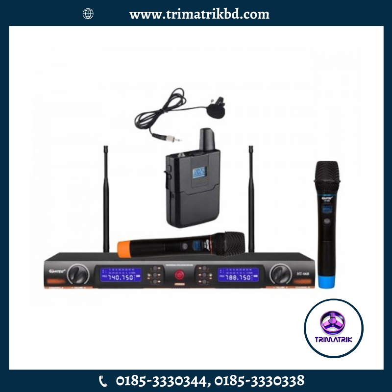 HTDZ HT-66B UHF Wireless Microphone System (1 Hand + 1 Tie or 2 Hand)