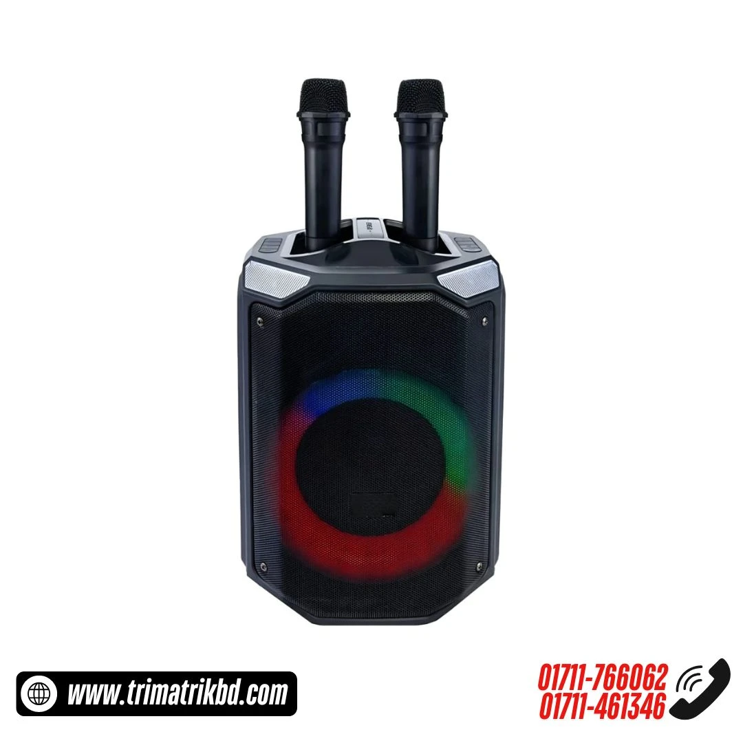 40-Watt Portable Bluetooth Speaker with 2-Hand Wireless Microphone