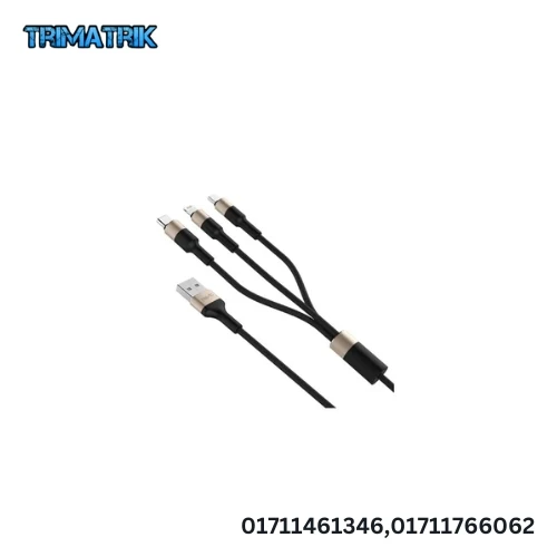 Havit H691 1.2 M 2.0A 3-in-1 Micro Android Iphone And Type-c Data And Charging Cable