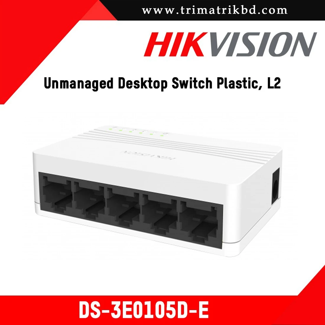 Hikvision DS-3E0105D-E 5-Port Fast Ethernet Unmanaged Desktop Switch