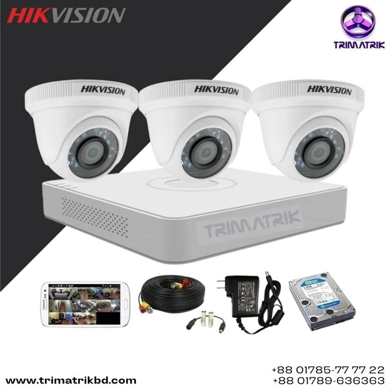 Hikvision 3 CCTV Camera Package