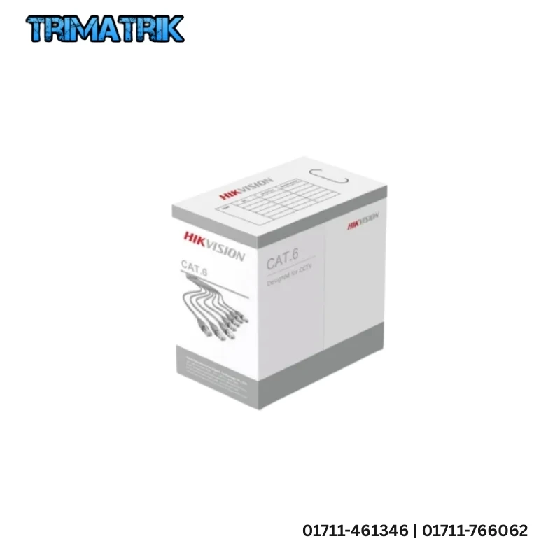 Hikvision DS-1LN6UZC0 Cat6 U/UTP Network Cable – 305m Solid Copper, PVC Jacket | Price in Bangladesh