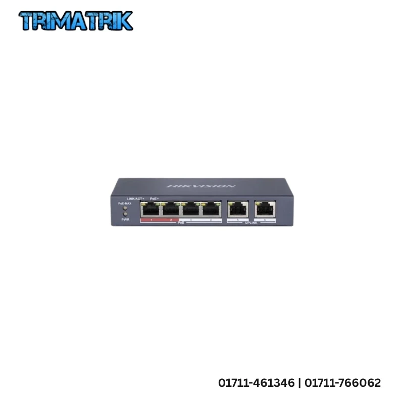 Hikvision DS-3E0106MP-E/M 6-Port Fast Ethernet Unmanaged PoE Switch | Price in Bangladesh