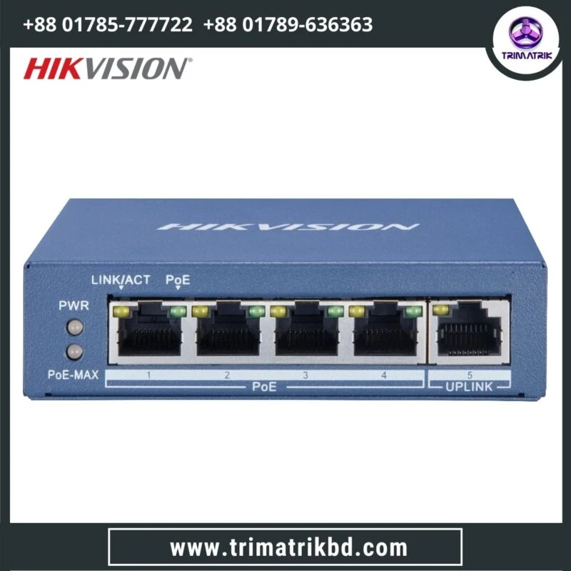 Hikvision DS-3E0505P-E/M 4-Port Gigabit Unmanaged PoE Switch