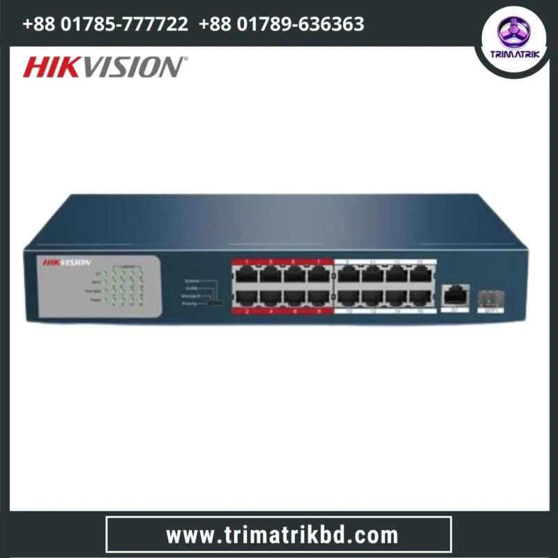 Hikvision DS-3E0318P-E/M 16 Port Fast Ethernet Unmanaged POE Switch