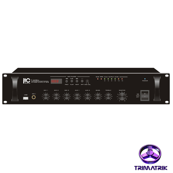 ITC T-120BU 120W USB Mixer Amplifier with Balanced and Unbalanced Microphone Inputs
