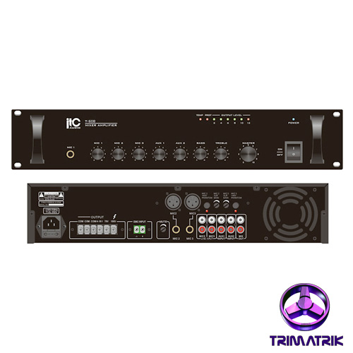 ITC T-650B Economy Public Address Mixer Amplifier, 3U Rack Mount