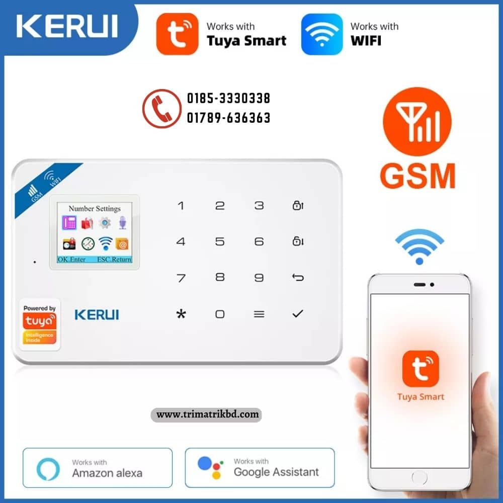 KERUI W181 WIFI GSM Home Burglar Security Alarm System – Door Window Sensor – Motion Detector (Burglar Alarm Control Panel) -Tuya App Support