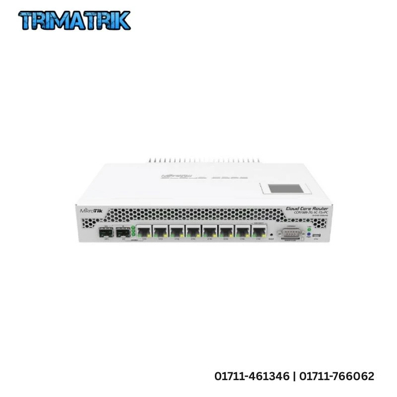 Mikrotik CCR1009-7G-1C-1S+PC (RouterOS L6), with passive cooling enclosure (UK), 7 Ports Gigabit Copper with 1 Port Fiber Best Price