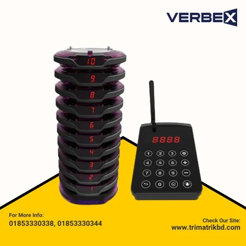 Verbex VT-6840B Touch Keypad Wireless Calling System for Restaurant