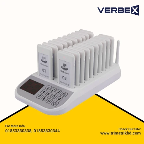 Verbex VT-6970W  Touch Keypad Restaurant Call Bell System with Table Number Display