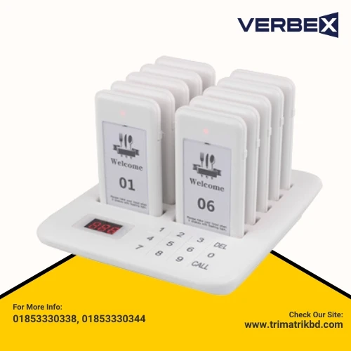Verbex  VT-F1010W  Touch Keypad Compact Call Bell Button Set with Table Stand