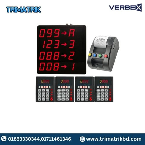 Verbex VT-K-999B K-C31 KTP4 4+1+1 Queue System For Service Counter And Reception Desk