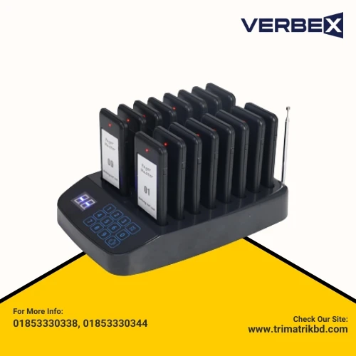 Verbex  VT-F1010B  Touch Keypad Restaurant Staff Paging System with Flash Display Monitor