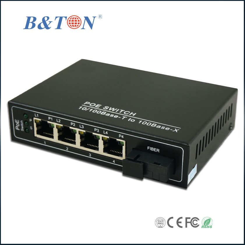 B&Ton BT-6005GS 4port POE Fiber Switch