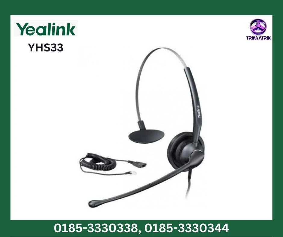 Yealink YHS33 Single Ear Wideband Headset for IP Phone