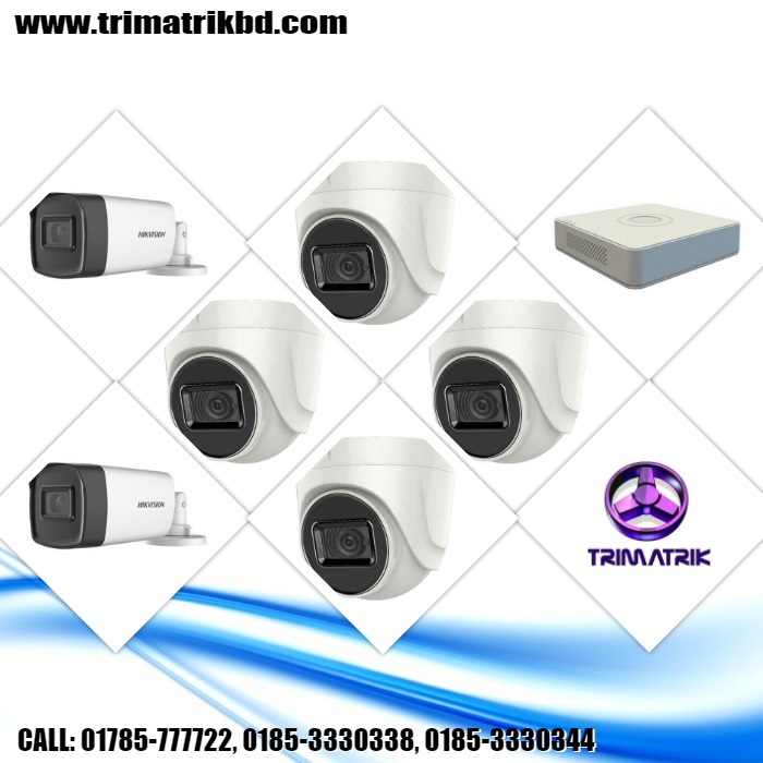 Hikvision 06 CCTV Camera Package (02 Outdoor & 04 Dome Camera) With Installation