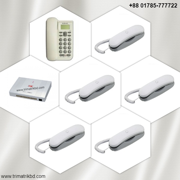 IKE 8-Line Intercom with 6-Telephone Set Package