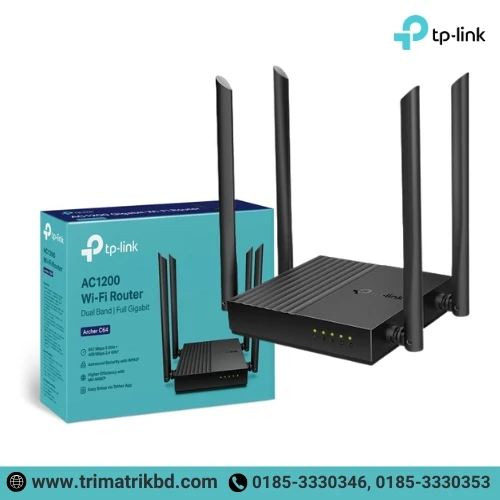 TP-Link Archer C64 AC1200 Dual-Band Gigabit WiFi Router Gigabit Affordable WiFi for Modern Homes