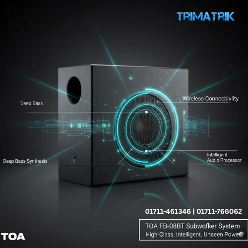 TOA FB-08BT Subwoofer System  Compact High Performance Bass Speaker for Clear Sound