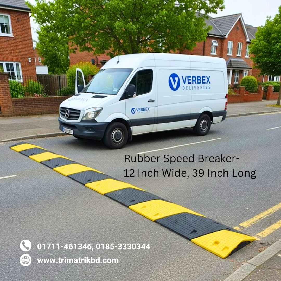 Verbex Industrial Rubber Speed Breaker – Anti-Slip 12 Inch Wide, 39 Inch Long | Perfect for Parking Lots