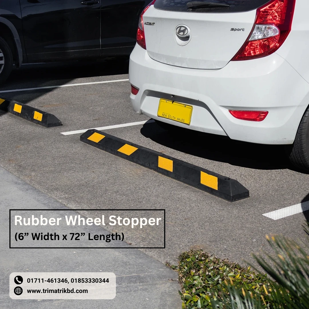 Verbex Parking Rubber Wheel Stopper (6” Width x 72” Length) | Stop Block for Safe Vehicle Positioning