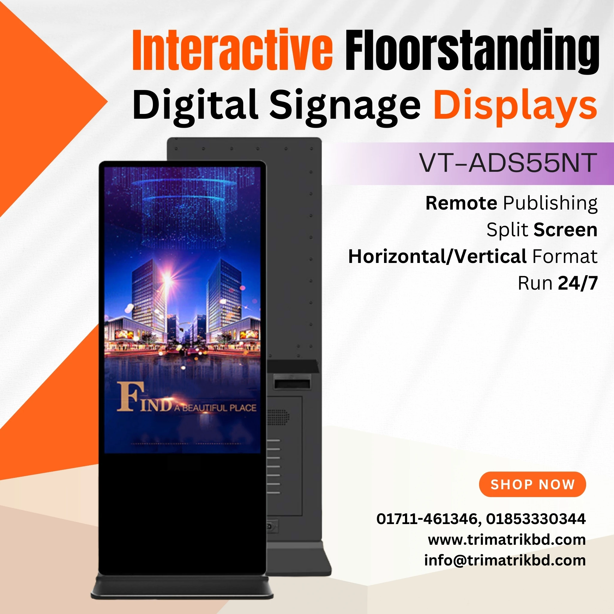 Verbex VT-ADS55NT 55-inch (Non-Touch) Floor Standing Signage Advertising Display