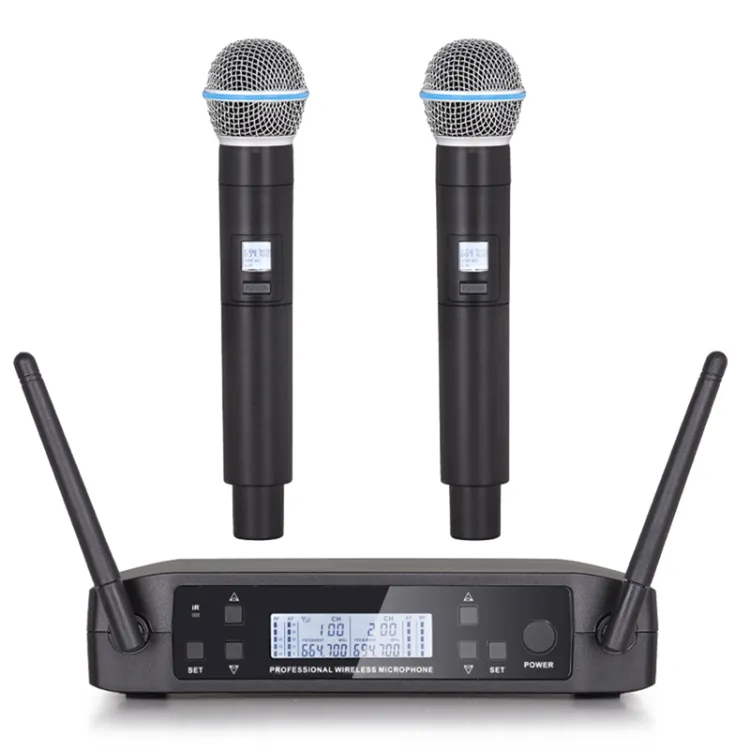 Verbex VT-GLXD4 UHF 2CH Wireless Microphone (2-Hand or 1-Hand & 1-Head/Tie)