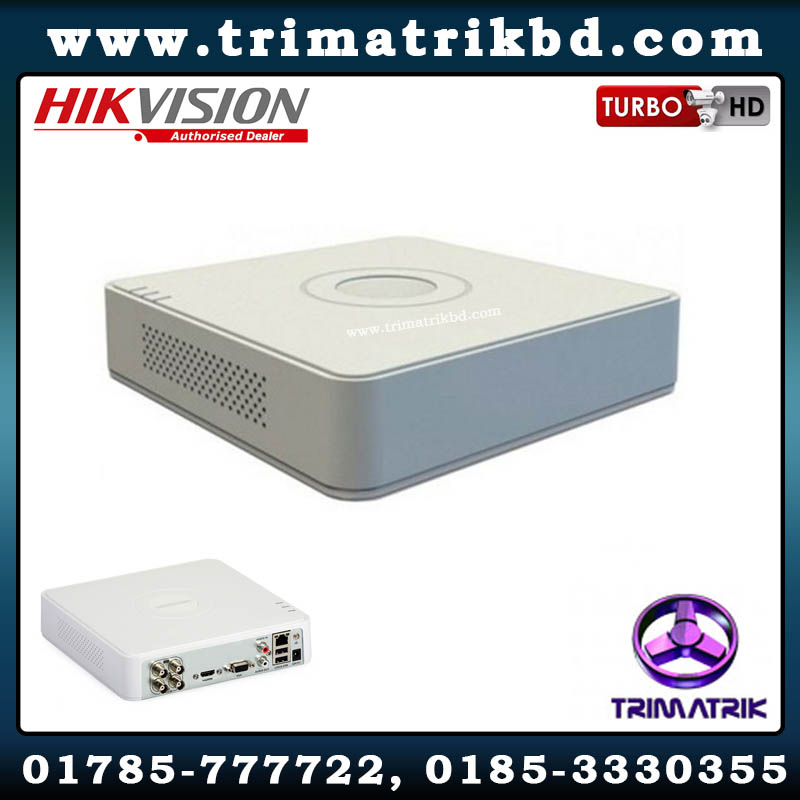 Hikvision DS-7104HQHI-K1 4CH 1-Sata HDD Supported 4 MP/1080P Turbo HD Value Series DVR / XVR