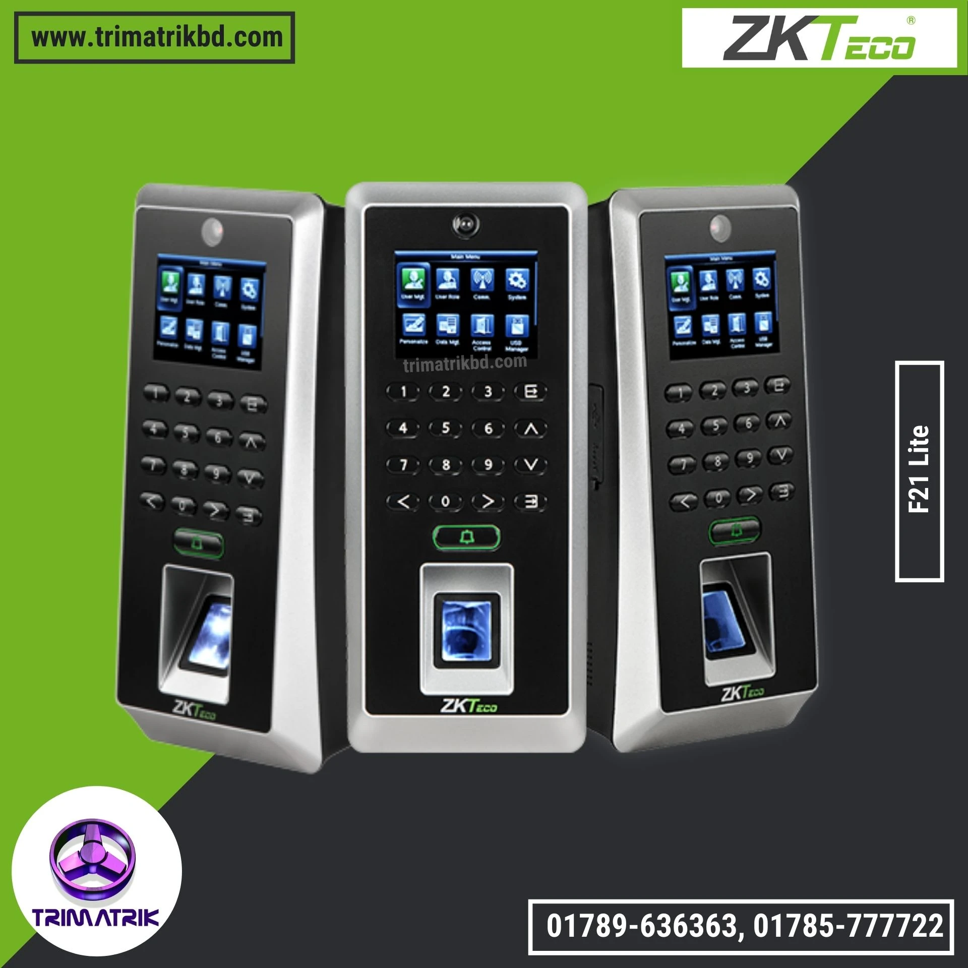 ZKTeco F21 Lite Fingerprint Time Attendance and Access Control Terminal