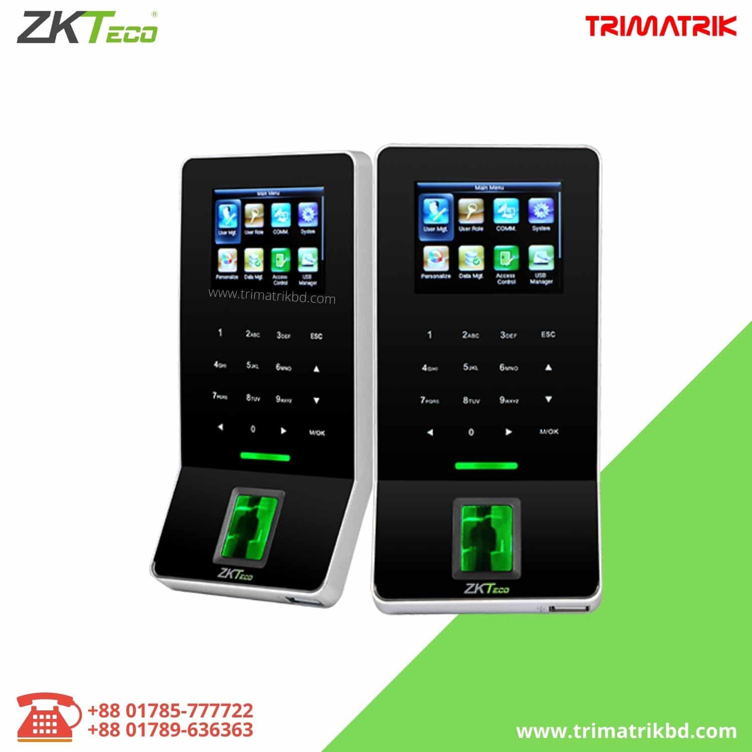 ZKTeco F22 Wi-Fi Ultra Thin Fingerprint Time Attendance and Access Control