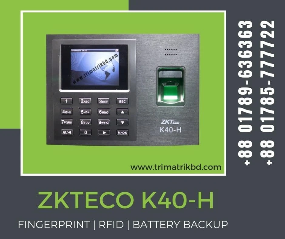 ZKTeco K40H Fingerprint Time Attendance & Access Control Terminal