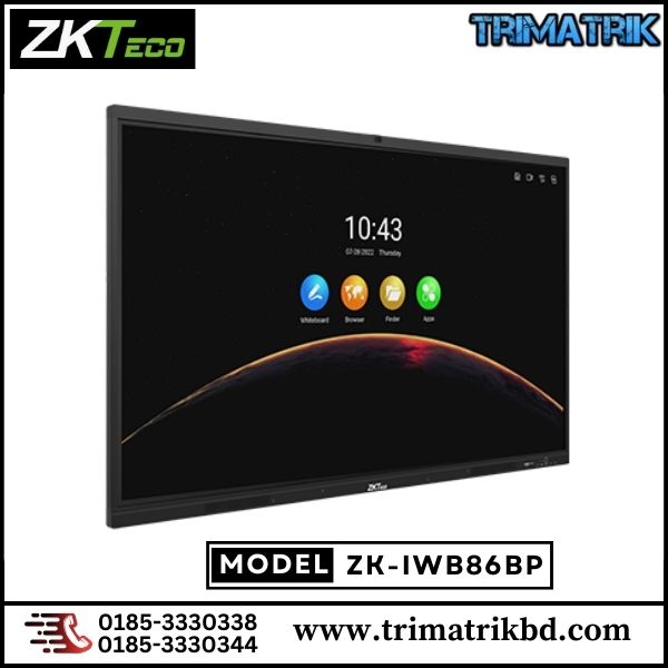 ZKTeco ZK-IWB86BP 86-Inch 4K Smart Interactive Flat Panel Display