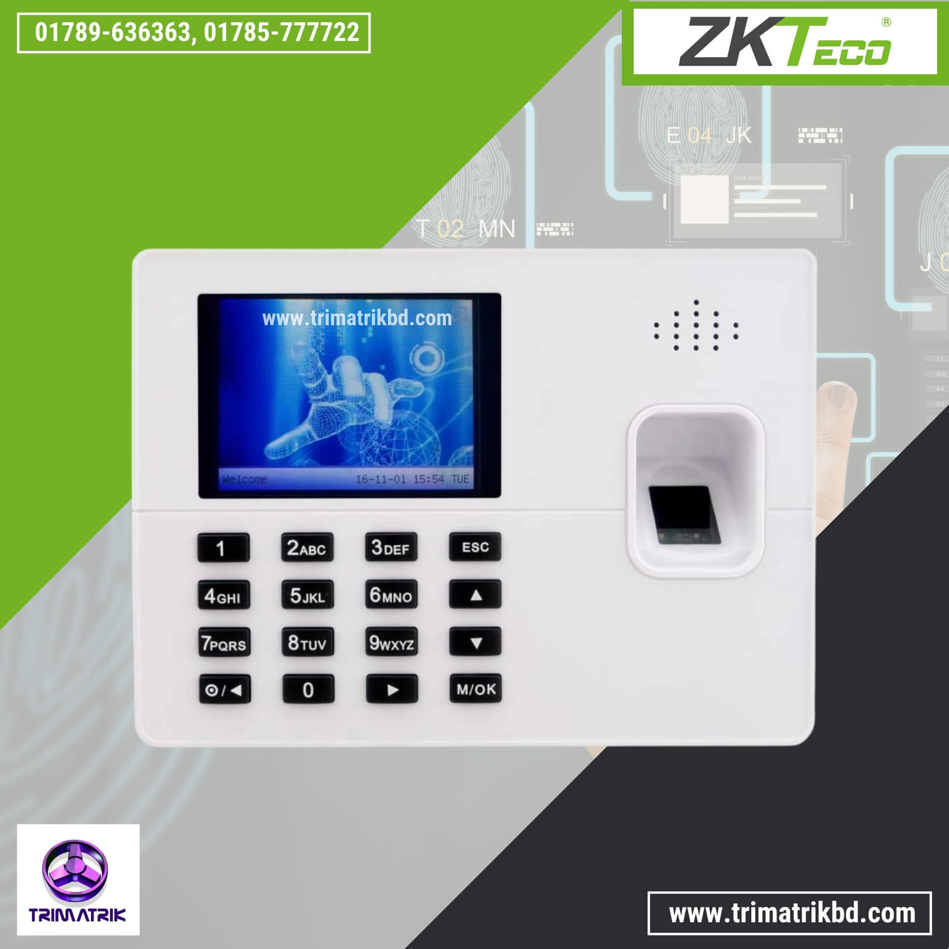 ZKteco K60 Fingerprint Time & Attendance Terminal
