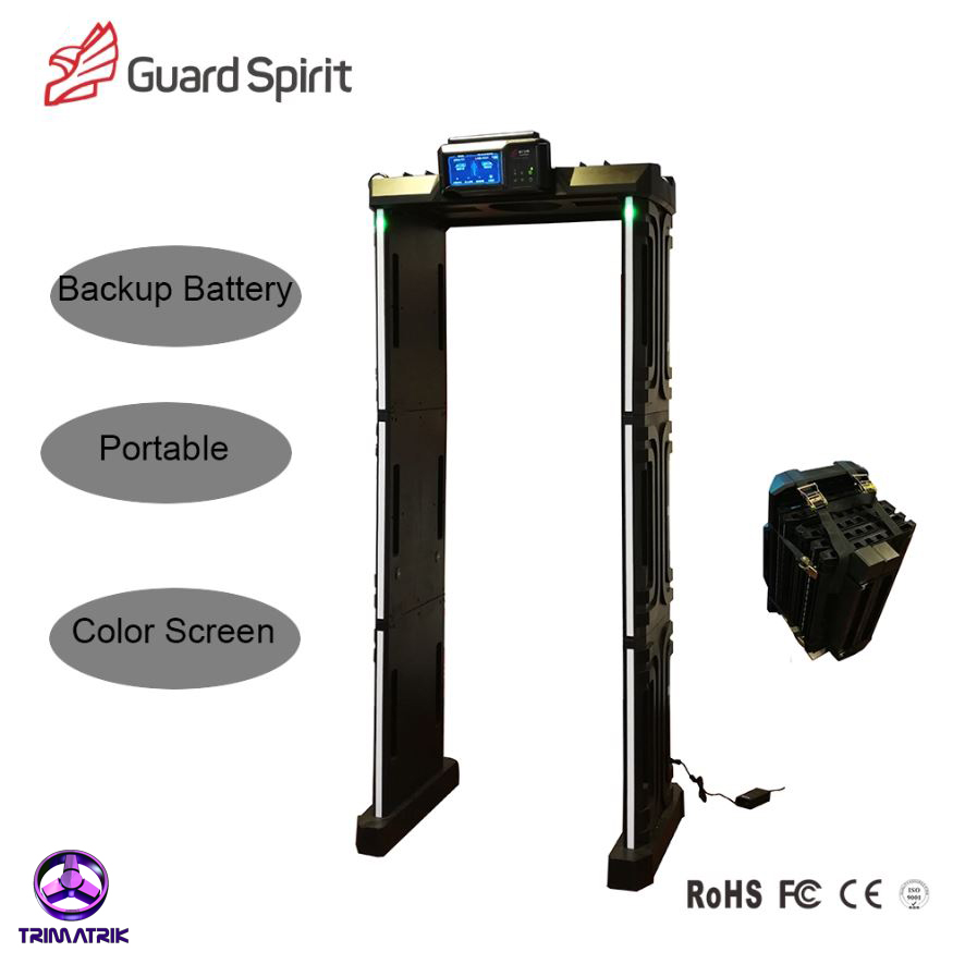 GUARD SPIRIT XYT2101-A8 Portable Waterproof Walk Through Metal Detector With Battery Backup