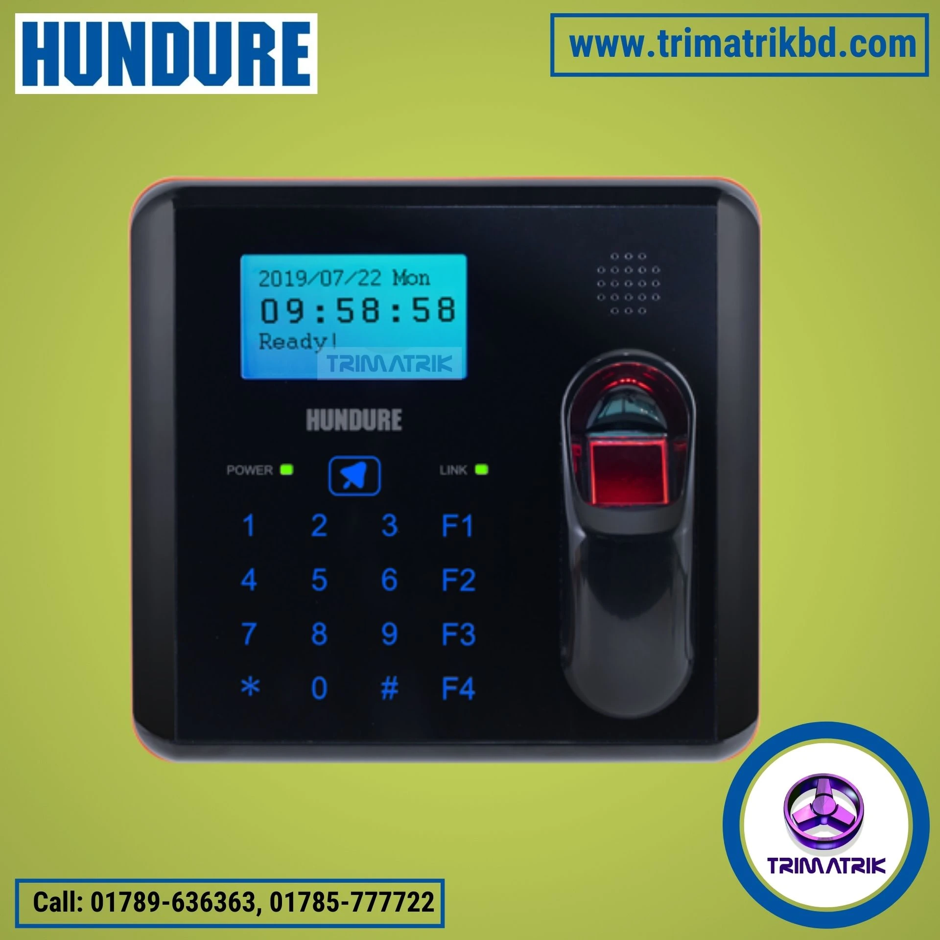 Hundure RAC-960PEF Fingerprint Time Attendance & Access Control Terminal