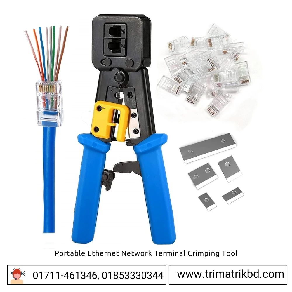 RJ45 Crimping Tool Ethernet Crimper for Cat6 Cat5 / RJ45 Pass Through Crimping tools (Only Crimper)